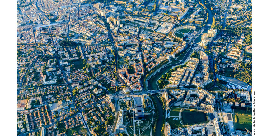 vue aérienne Montpellier